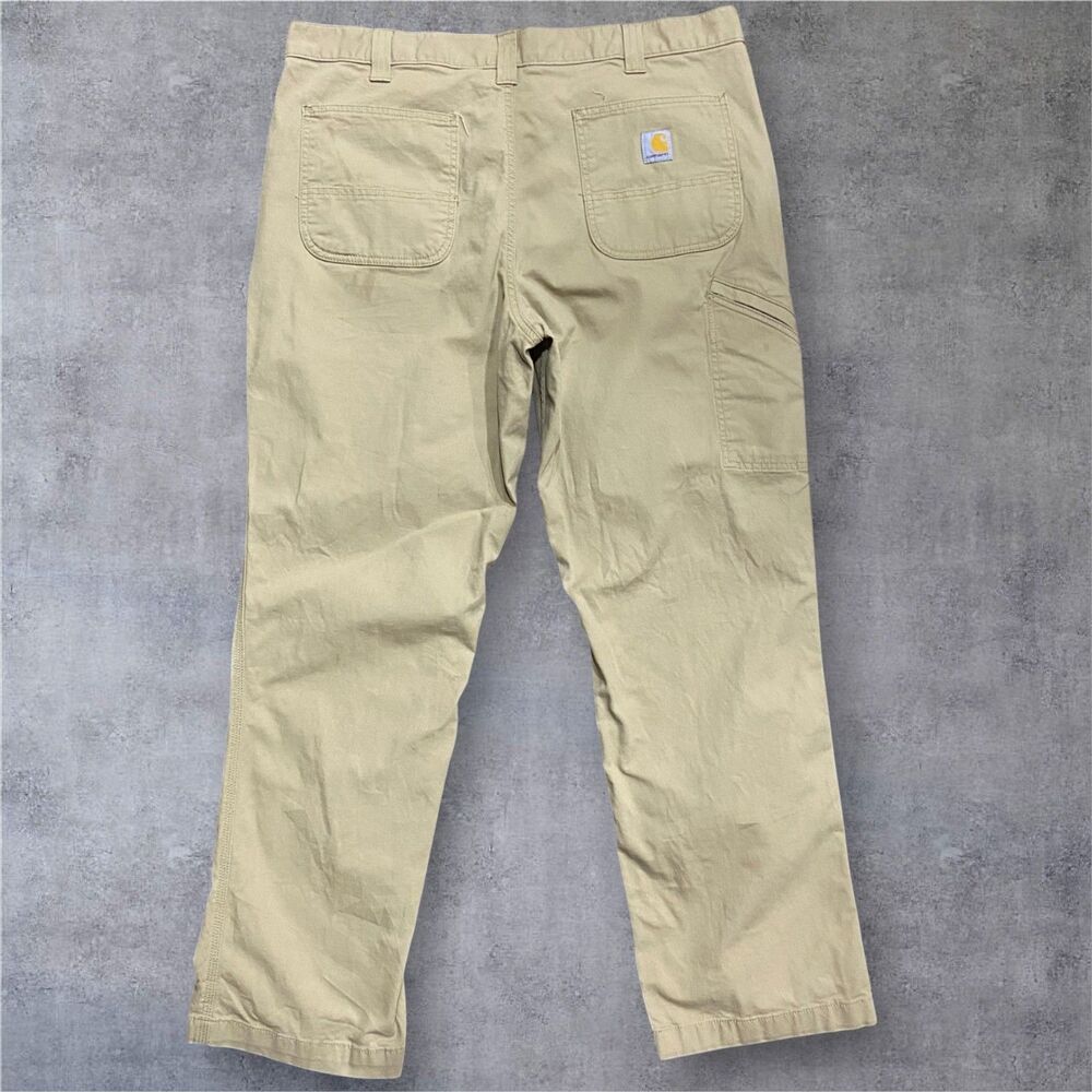 Carhartt Relaxed Fit Canvas Tan Brown Straight Cotton Pants Men's Size 38 x 32